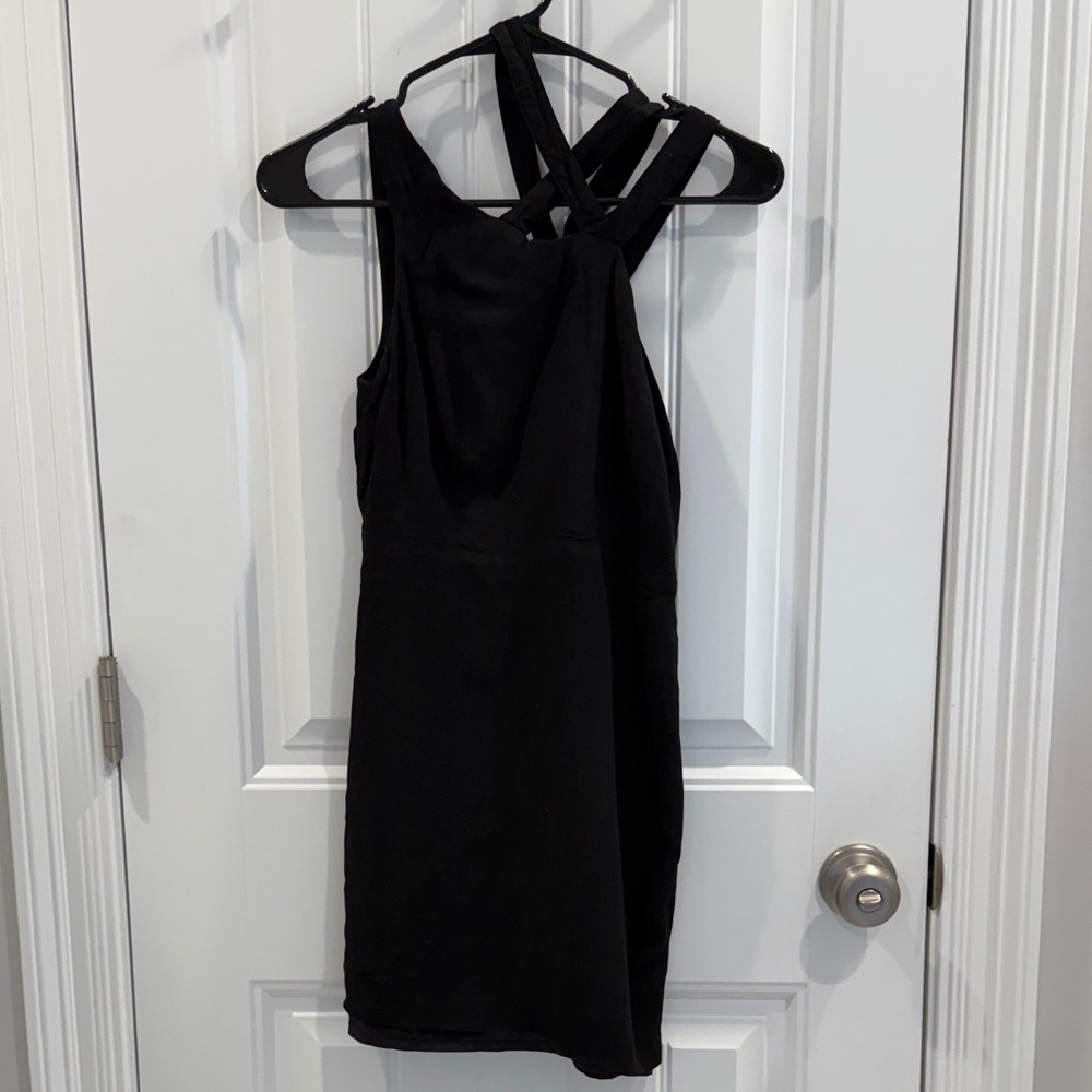Forever 21 Black Cross-Strap Mini Dress